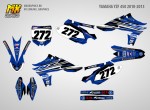 Наклейки на мотоцикл кроссовый Yamaha YZ450F 2010, 2011, 2012, 2013. Серия Standart blue Blots | MX Graphics мото-графика