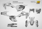 Наклейки на эндуро-кросс мотоцикл Husqvarna TE FE TX 2020, 2021, 2022, 2023 TC FC 2019, 2020, 2021, 2022. Серия Light Gray | MX Graphics мото-графика