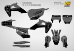 Наклейки на эндуро-кросс мотоцикл Husqvarna TC FC TE FE TX 2020, 2021, 2022. Серия Gopro Gray | MX Graphics мото-графика