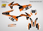 Наклейки на эндуро мотоцикл KTM EXC XC XCF 2012, 2013. Серия Dark Classic | MX Graphics мото-графика
