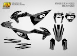 Наклейки на эндуро и кроссовый мотоцикл KTM SX-SXF 2019, 2020, 2021, 2022 EXC 2020, 2021, 2022, 2023. Серия BW Holeshot | MX Graphics мото-графика