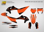 Наклейки на эндуро и кроссовый мотоцикл KTM SX-SXF 2019, 2020, 2021, 2022 EXC 2020, 2021, 2022. Серия OEM Orange | MX Graphics мото-графика