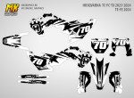 Наклейки на кроссовые и эндуро мотоциклы Husqvarna TC FC TX 2023, 2024 TE FE 2024. Серия White Scratches | MX Graphics мото-графика