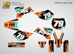 Наклейки на кроссовый мотоцикл KTM SX 50 2002, 2003, 2004, 2005, 2006, 2007, 2008. Серия Andry Motorex | MX Graphics мото-графика