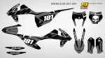 Наклейки на кросс-эндуро мотоцикл KTM EXC XC XCF 2017, 2018, 2019. Серия BW Holeshot | MX Graphics мото-графика