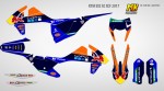 Наклейки на кросс-эндуро мотоцикл KTM EXC XC XCF 2017, 2018, 2019. GoPro RedBull Blue | MX Graphics мото-графика