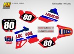 Наклейки на кроссовый мотоцикл HONDA CR80 1996, 1997, 1998, 1999, 2000, 2001, 2002. Серия LucasOil | MX Graphics мото-графика