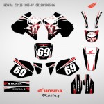Наклейки на кроссовый мотоцикл Honda CR125 1995, 1996, 1997 CR250 1995, 1996. Серия Punisher | MX Graphics мото-графика