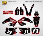 Наклейки на кроссовый мотоцикл Honda CR125-250 2000, 2001. Серия VCKW | MX Graphics мото-графика
