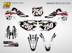 Наклейки на мотоцикл Kawasaki KX250F 2013, 2014, 2015, 2016. Серия Oneal BW | MX Graphics мото-графика