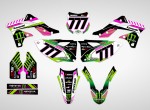 Наклейки на мотоцикл Kawasaki KX250F 2013, 2014, 2015, 2016. Серия Monster Pink | MX Graphics мото-графика