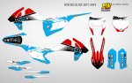Наклейки на кросс-эндуро мотоцикл KTM EXC XC XCF 2017, 2018, 2019. Серия Light Blue | MX Graphics мото-графика