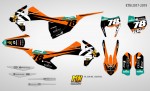 Наклейки на кросс-эндуро мотоцикл KTM EXC XC XCF 2017, 2018, 2019. Hornet | MX Graphics мото-графика