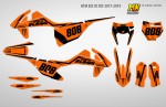 Наклейки на кросс-эндуро мотоцикл KTM EXC XC XCF 2017, 2018, 2019. Orange Monster | MX Graphics мото-графика