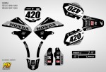 Наклейки на кроссовый мотоцикл Honda CR125 1998, 1999 CR250 1997, 1998, 1999. Серия Dark Gray | MX Graphics мото-графика