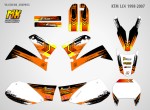 Наклейки на мотоцикл KTM LC4 1998, 1999, 2000, 2001, 2002, 2003, 2004, 2005, 2006, 2007. Серия Scratch | MX Graphics мото-графика