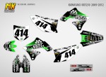 Наклейки на мотоцикл Kawasaki KX250F 2009, 2010, 2011, 2012. Серия Gray Pixel | MX Graphics мото-графика