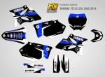 Наклейки на мотоцикл Yamaha YZ125-250 2002, 2003, 2004, 2005, 2006, 2007, 2008, 2009, 2010, 2011, 2012, 2013, 2014. Серия White Scratch | MX Graphics мото-графика