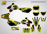Наклейки на мотоцикл Suzuki DRZ 400 (S, SM, E). Серия YBlack | MX Graphics мото-графика