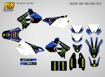 Наклейки на мотоцикл Suzuki DR-Z 400 (S, SM, E). Серия Blue Monster | MX Graphics мото-графика