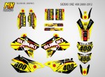 Наклейки на мотоцикл Suzuki DRZ 400 (S, SM, E). Серия Factory Racing | MX Graphics мото-графика