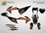 Наклейки на эндуро и кроссовый мотоцикл KTM SX-SXF 2019, 2020, 2021, 2022 EXC 2020, 2021, 2022, 2023. Серия ErzbergRodeo Dark Gray | MX Graphics мото-графика