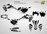 Наклейки на эндуро-кросс мотоцикл Husqvarna TC FC TE FE TX 2020, 2021, 2022. Серия White Scratches | MX Graphics мото-графика