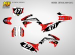 Наклейки на кроссовый мотоцикл Honda CRF450 2009, 2010, 2011, 2012 Red Bird | MX Graphics мото-графика