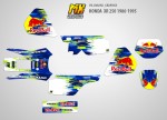 Наклейки для мотоцикла Honda XR 250 1986, 1987, 1988, 1989, 1990, 1991, 1992, 1993, 1994, 1995 BGW Brush | MX Graphics мото-графика