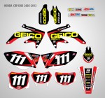 Наклейки для мотоцикла Honda CRF 450X 2005, 2006, 2007, 2008, 2009, 2010, 2011, 2012, 2013 GEICO | MX Graphics мото-графика
