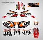Наклейки для мотоцикла Honda CRF 450X 2005, 2006, 2007, 2008, 2009, 2010, 2011, 2012, 2013, 2014, 2015, 2016, 2017, 2018 REPSOL | MX Graphics мото-графика